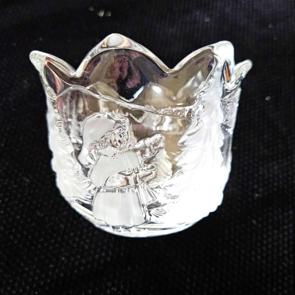 Mikasa Candleholder ~ 3.25" tall x 4" wide.